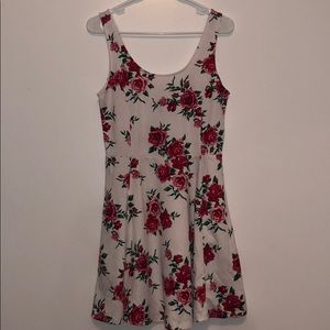 H&M sundress white with pink/red flowers